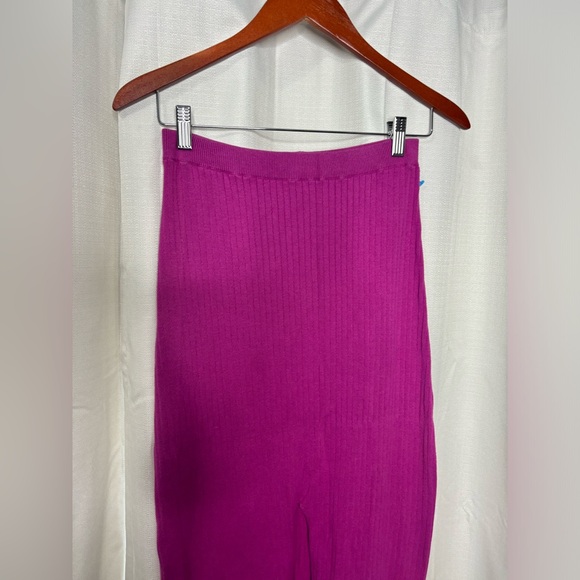 Free People Fuchsia Midi Ribbed Skirt Size Medium - Picture 3 of 6